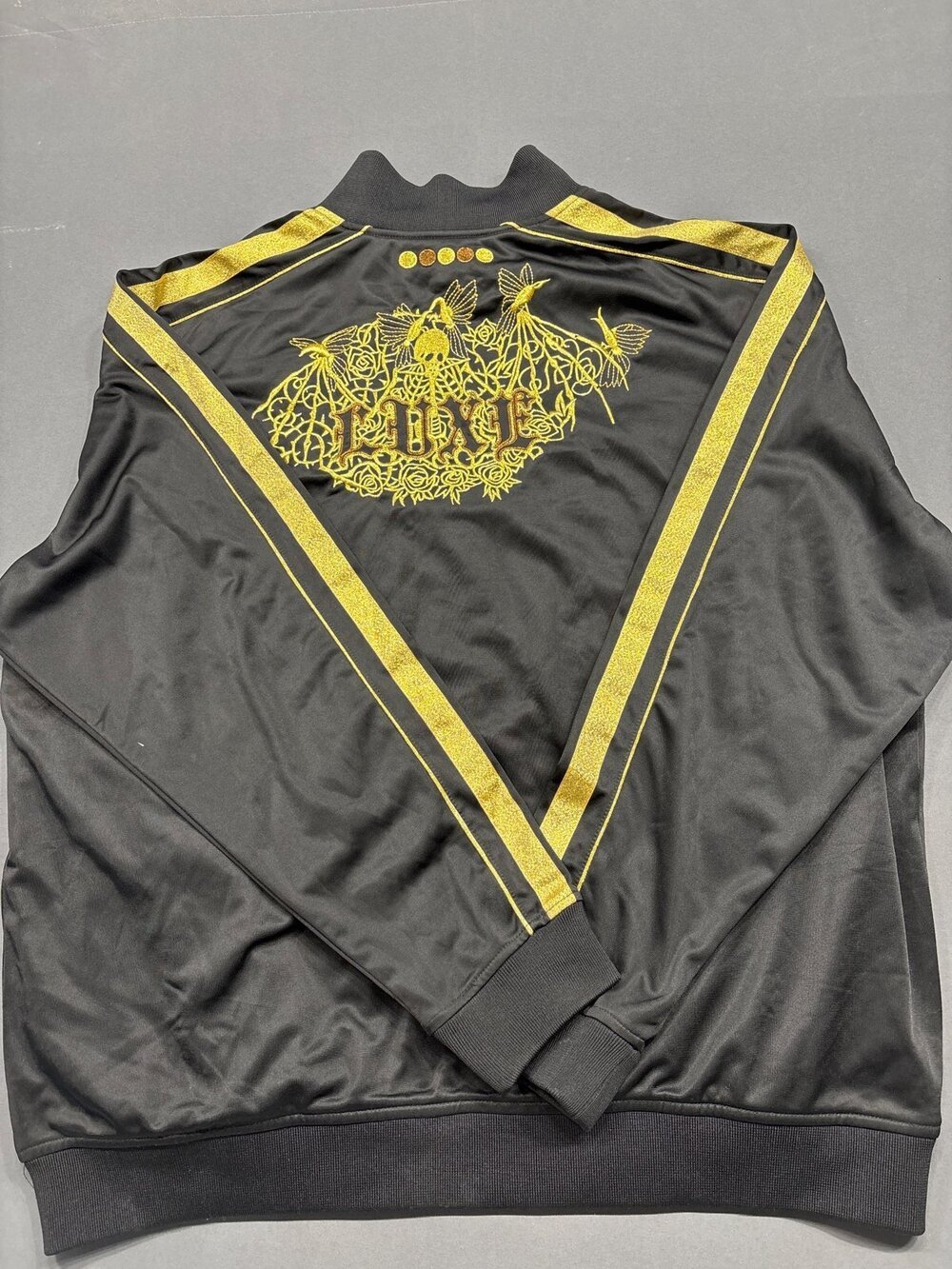 COOGI Black Gold Track Jacket Snake Embroidery XXXL Zip-Up